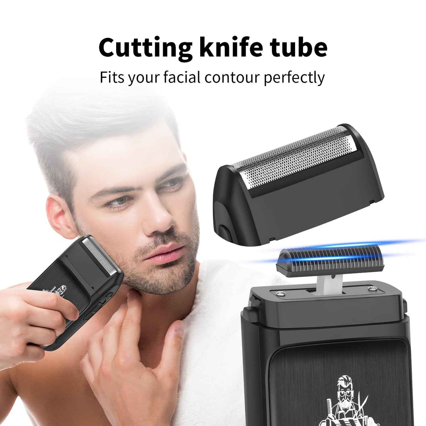 KEMEI KM-T366 Electric Foil Shaver for Men, Cordless Beard Trimmer with Pop-up Trimmer, Rechargeable Mens Razors for Shaving & Bald Head