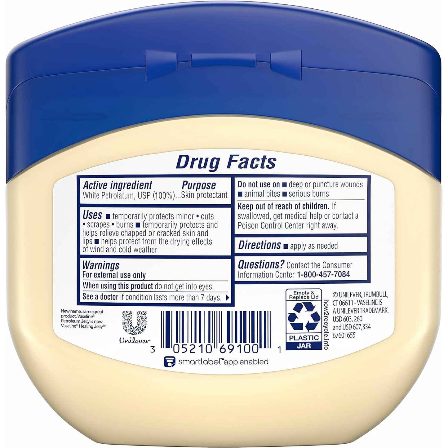 Vaseline Petroleum Jelly Value-Size 2-Pack – Dermatologist Recommended Skin Protectant, Healing Ointment for Beauty & Personal Care, 13 Oz Ea