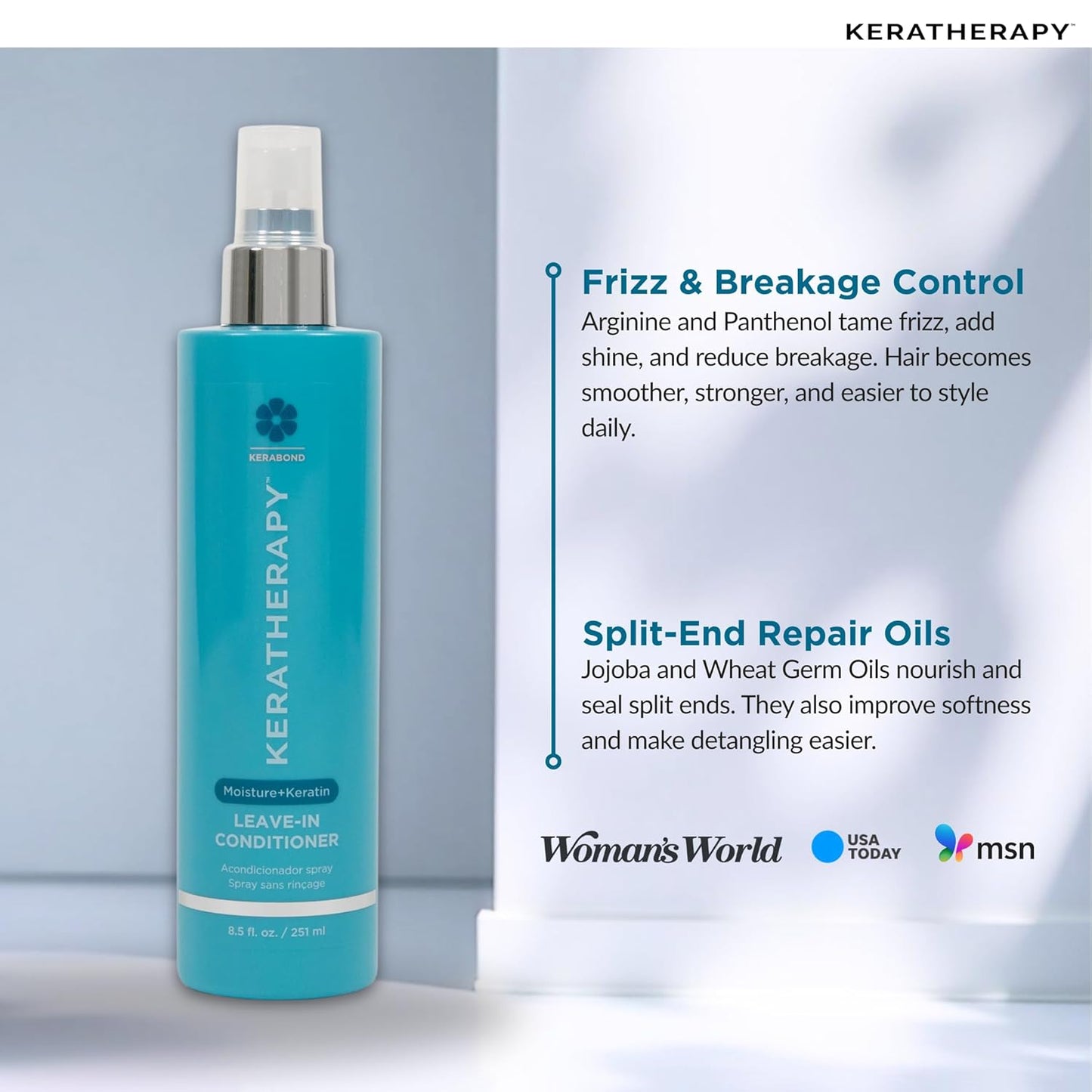 Keratherapy Leave-In Conditioner Spray - Hydrating Keratin Infused Formula with Jojoba Oil | 8.5 fl. oz.