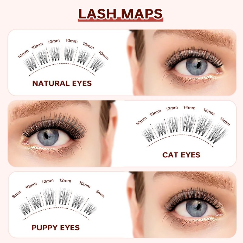 JOLIETIFY Lash Extension Kit, Natural Style, Faux Mink 8-16mm Cluster Lashes, BareLook, Soft & Fluffy, Waterproof Bond & Seal, Reusable Individual Lashes with Tweezers & Remover Tool, Easy to Apply