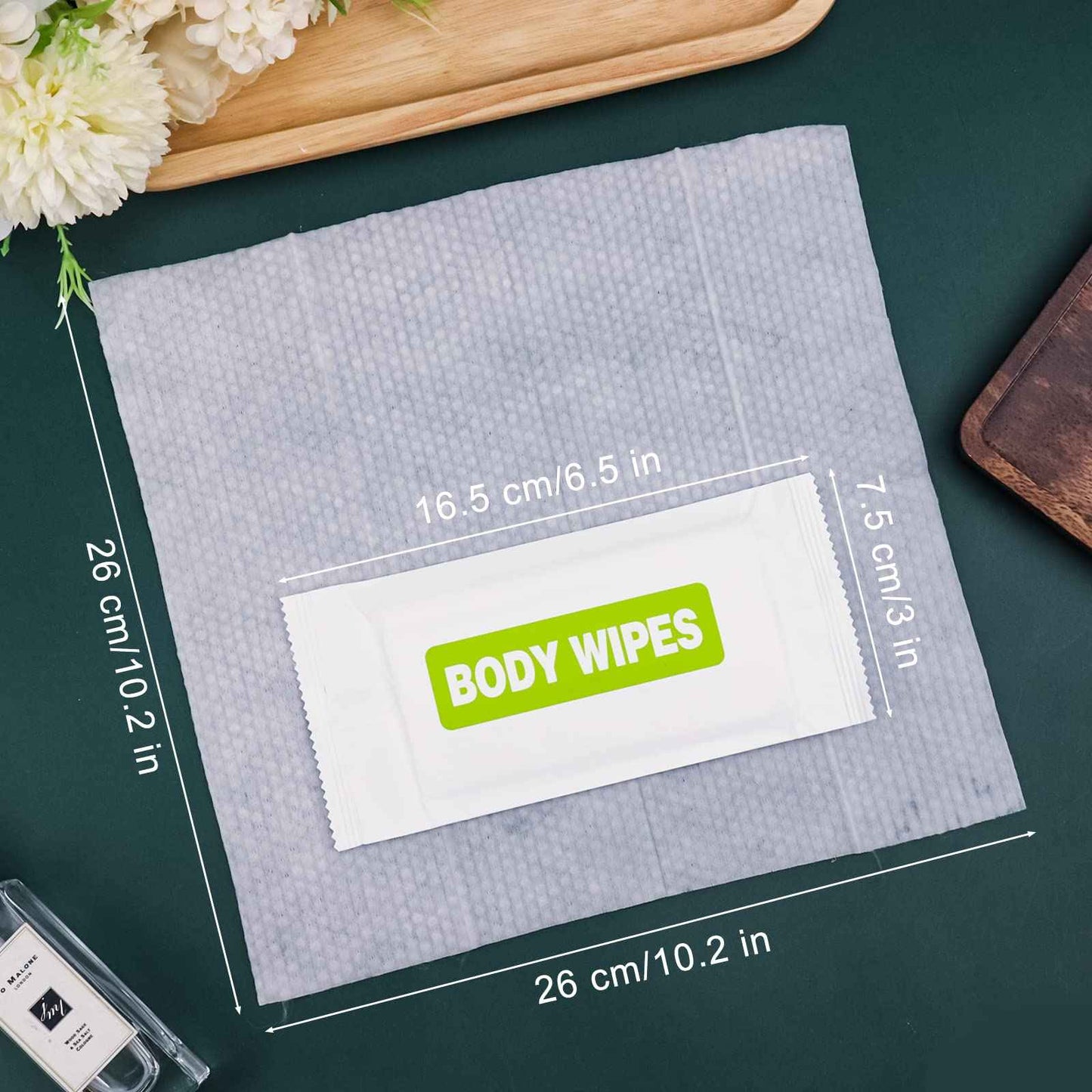 Hipruict Body Wipes Individually Wrapped, 50 Pack Large Adult Bathing Wipes, No Rinse, Aloe Vera Extract, Odor Removal, for Fitness, Travel and Camping