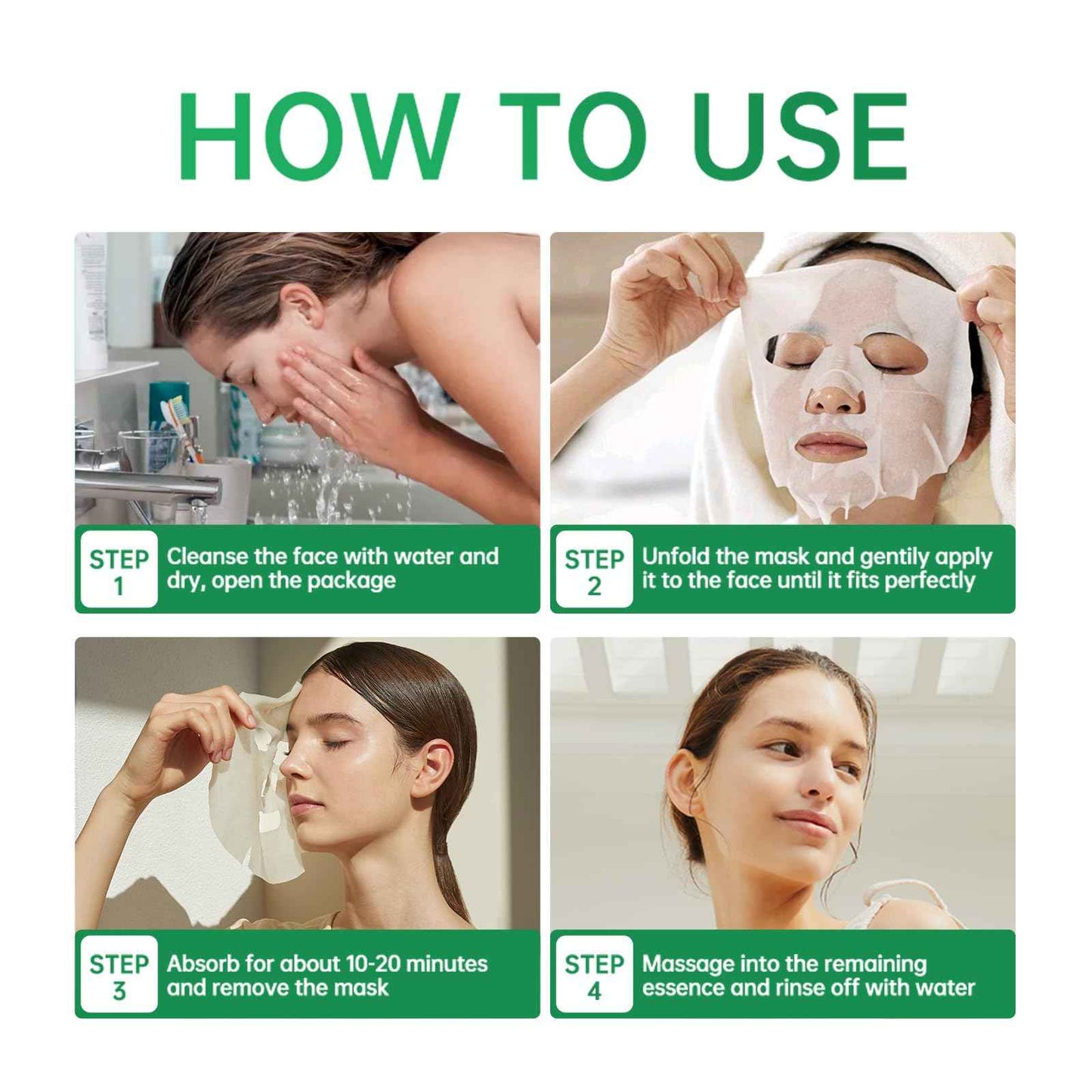 ASYBO Pack of 20 Collagen Face Mask, Aloe Vera Polypeptide Collagen Facial Masks Skincare, Moisturizing Facial Sheet Mask for Acne, After Sun, Claming, Anti-Aging and Anti-Wrinkle