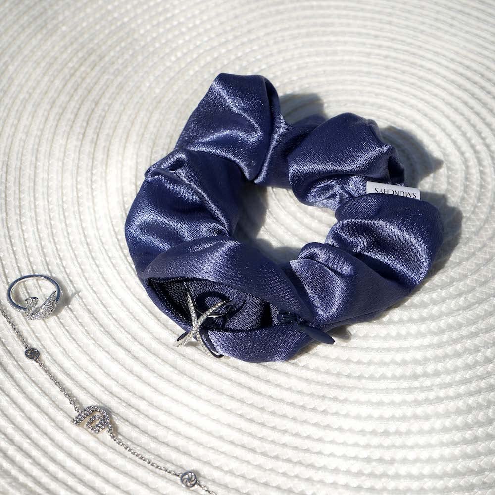 Smunchys Satin Scrunchie with Hidden Zipper Pocket, 3 Count (Assorted) - Perfect for Women with Curly, Straight, Thick, or Thin Hair, Stocking Stuffers, Holiday Gifts, Birthday Gifts, Bridal Gifts