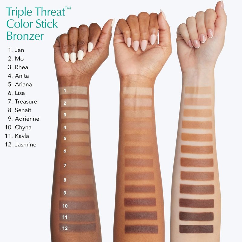 Triple Threat Color Stick - Cream Bronzer & Contour Makeup with Vitamin E | Waterproof, Fair Light Neutral