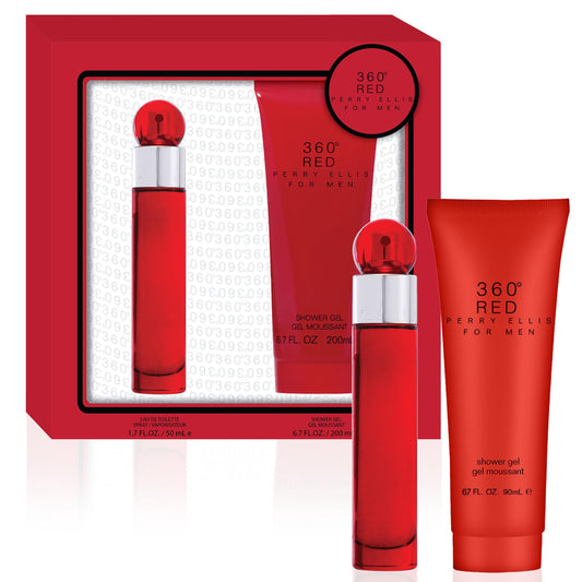 360 Red by Perry Ellis for Men - 2 Pc Gift Set 1.7oz EDT Spray, 6.7oz Shower Gel
