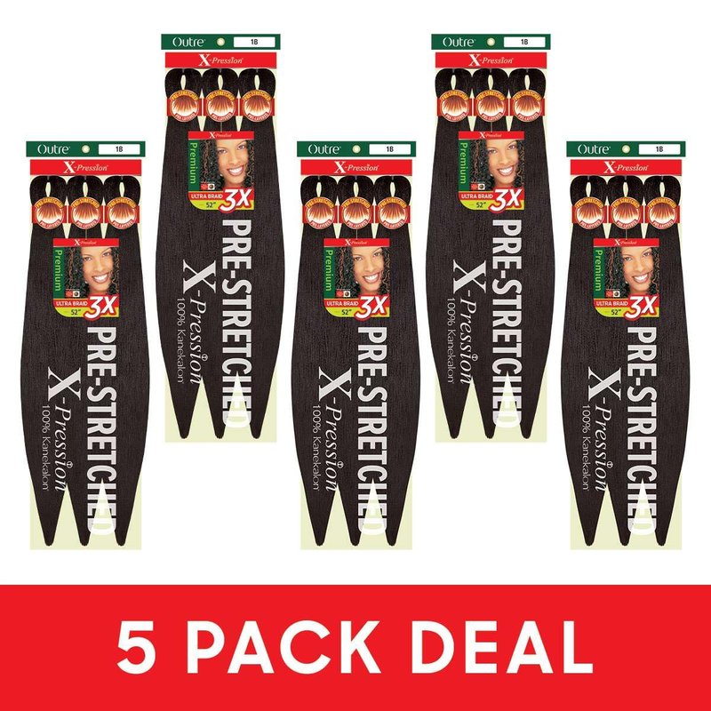 Outre X-Pression Braid - Pre Stretched Braid 52" 3X (5 Pack, 2T1B/2730)