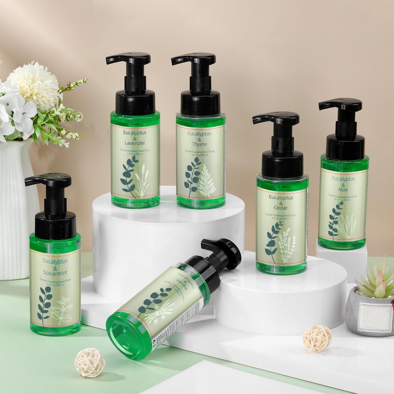 Swiffen 6 Pack Eucalyptus Foaming Hand Soap with Pump Care Moisturizing Liquid Eucalyptus Scented Foam Hand Wash 2026 New Year Gifts for Kitchen Bathroom Family Teacher Staff 8.75 Fl. oz