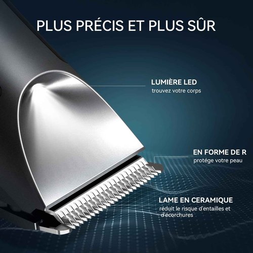 Body Hair Trimmer for Men, kensen Electric Groin Hair Trimmer, Rechargeable Body Groomer, Replaceable Ceramic Blade Heads, IPX7 Waterproof Wet/Dry Clippers, Male Pubic Hair Hygiene Razor