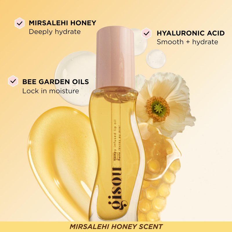 Gisou Honey Gloss Duo – Honey Infused Hair Oil & Lip Oil for Long-Lasting Hydration & Shine