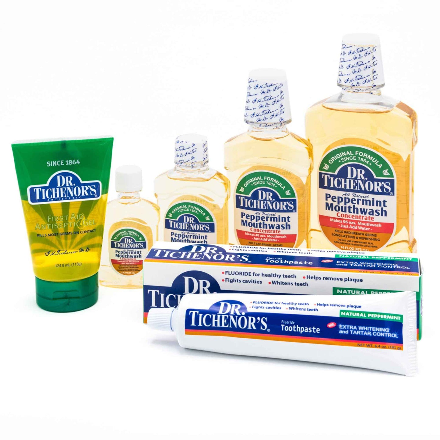 Dr. Tichenor's Peppermint Mouthwash Concentrate - Oral Rinse for Bad Breath and Oral Health with a Minty Punch for Soothing Relief of Minor Sore Throat Irritation - 8 Ounce (Pack of 3)