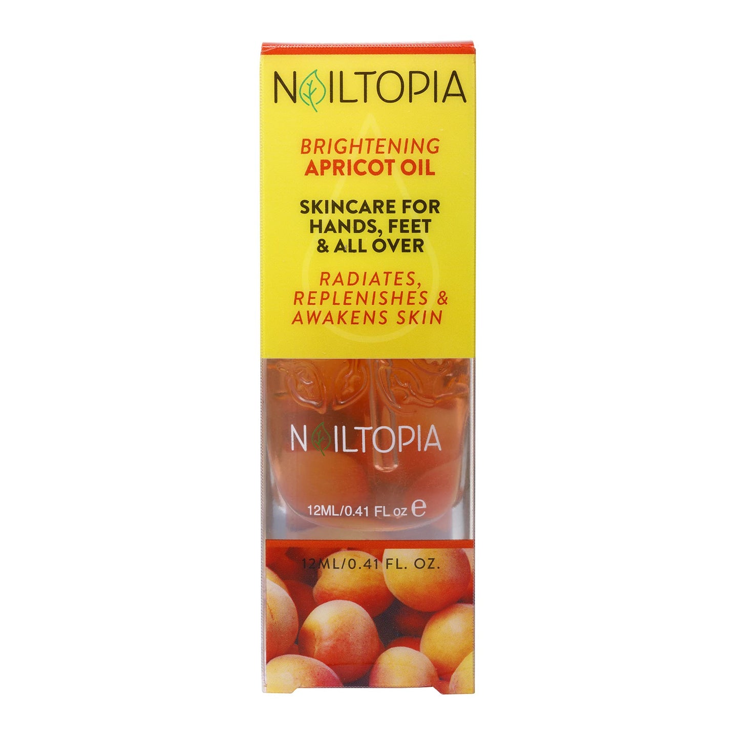 Nailtopia Fresh Apricot Oil - Nail and Cuticle Oil - Anti-Aging Dry Skin Softener for Cuticles - Nail Repair and Cuticle Care Treatment - 0.41 oz (Pack of 2)