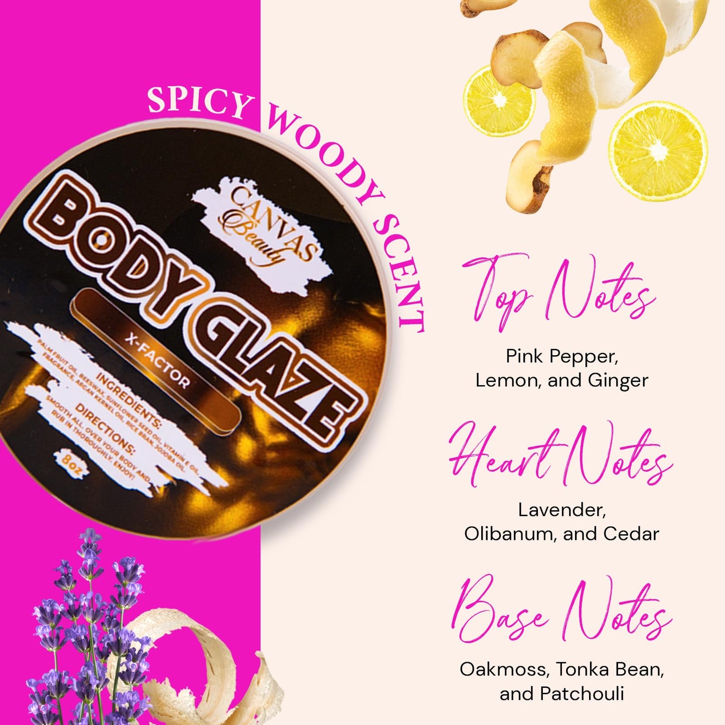 Canvas Beauty Body Glaze, Halo Moon - Moisturizing Non-Greasy Body Butter for Women With Beeswax, Jojoba Oil, and Rice Bran for Soft and Glowy Skin