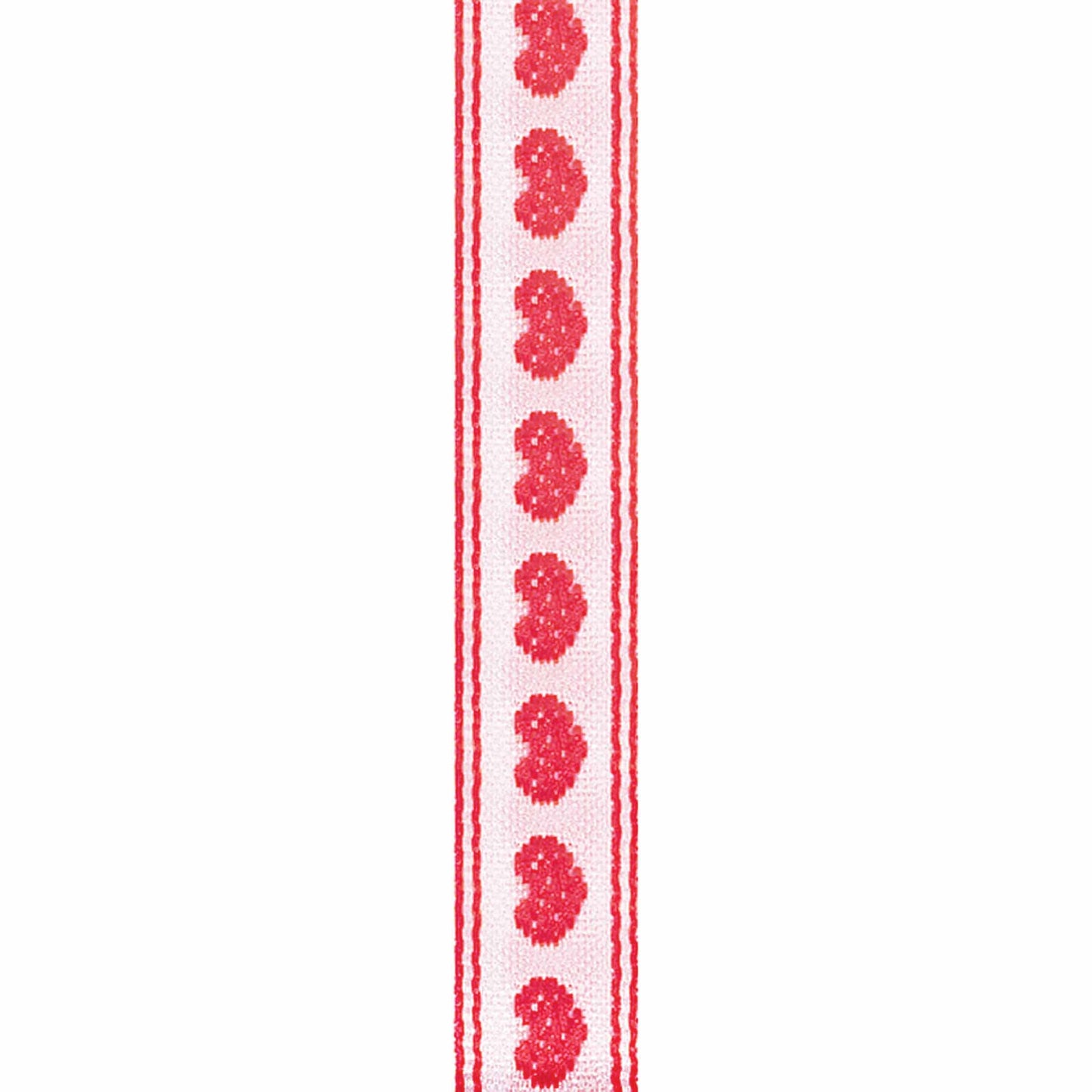 Offray Hearts Craft Ribbon, 1/2-Inch x 9-Feet, Red