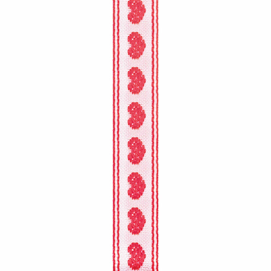 Offray Hearts Craft Ribbon, 1/2-Inch x 9-Feet, Red