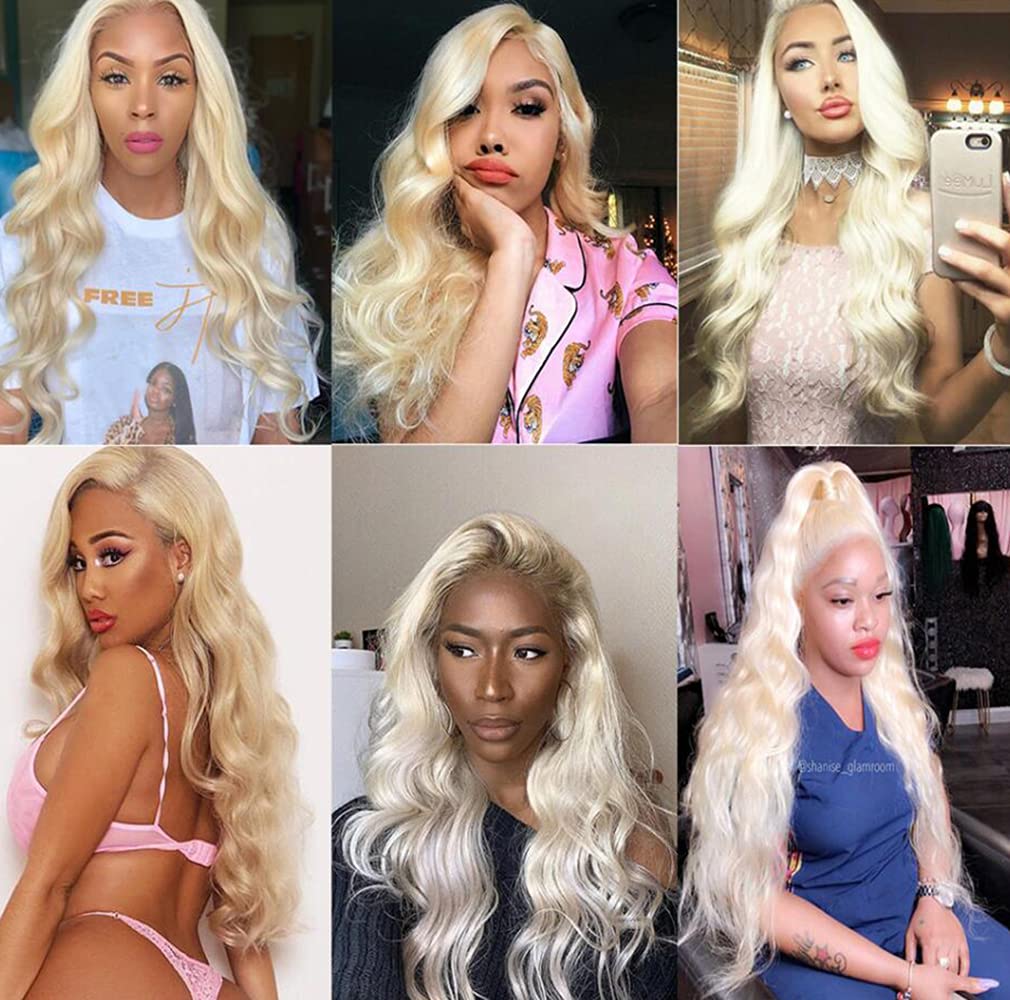 #613 Blonde Bundles Human Hair Body Wave Bundles 12 12 12 Inch Honey Blonde Body Wave Bundle Human Hair Extensions Unproceesed Virgin Hair 100 Gram Per Bundle 3 Bundle