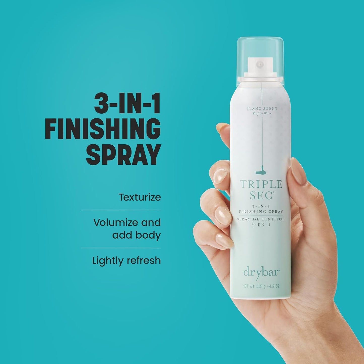 Drybar Triple Sec 3-in-1 Finishing Spray - Adds Texture & Volume | Refreshes All Hair Types