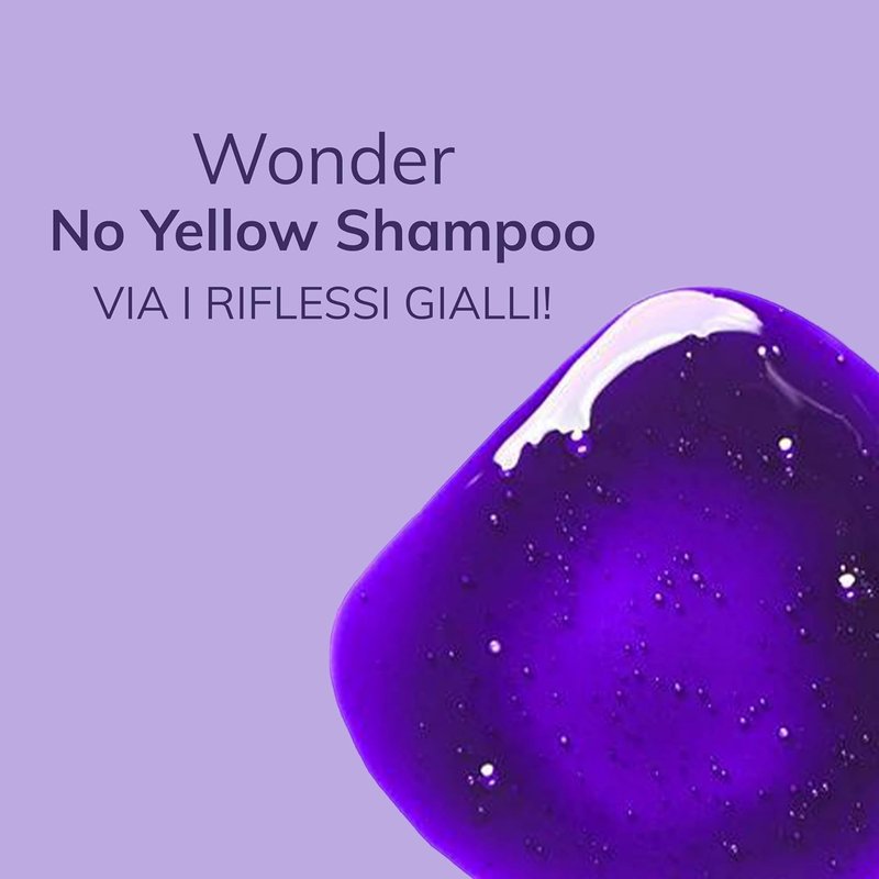 Fanola Wonder No Yellow Purple Shampoo - Color Depositing for Blondes & Grey Hair | 11.83 Fl Oz