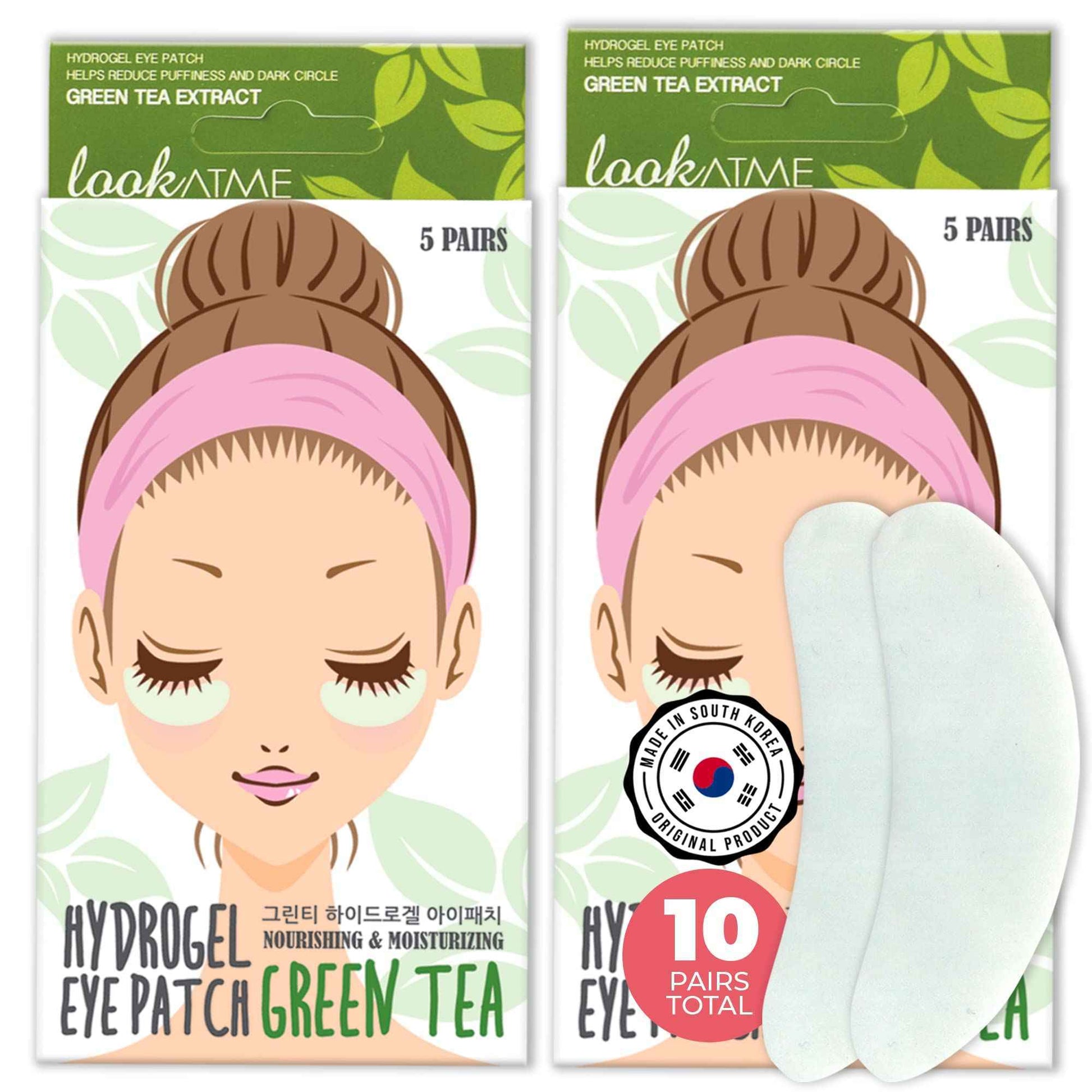 Look At Me Under Eye Patches (10 Pairs). Korean Skin Care Green Tea Hydrogel Eye Patch/Eye Pads. Dark Circle Remover and Collagen Eye Mask for Puffy Eyes. Gel Under Eye Brightener/Eye Depuffer