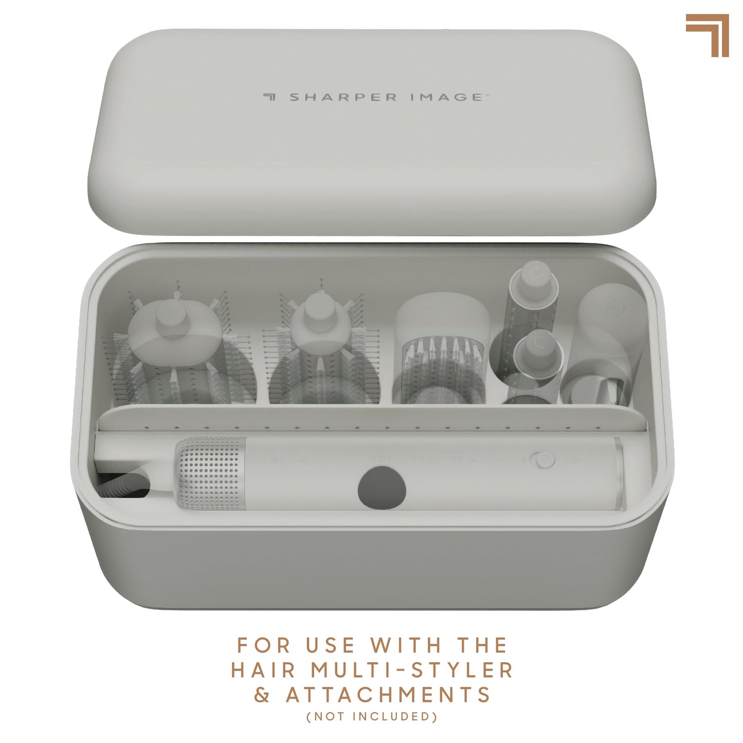 Sharper Image® Revel Airflow Styler Storage Case - Hair Tool Organizer| Durable Protective Case with Heat Pad for Multi-Styler and Attachments| Bathroom Countertop Hair Wrap Styler Organization