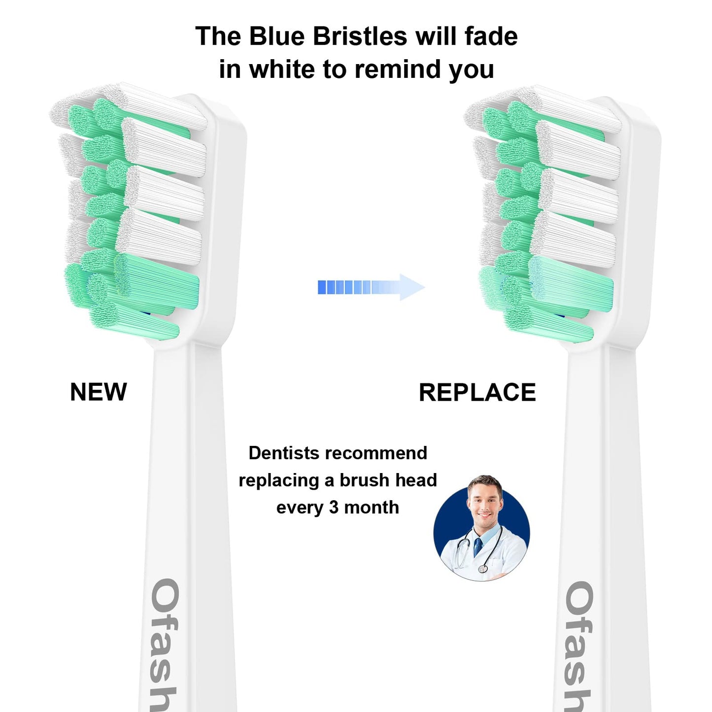 Ofashu Electric Toothbrush Replacement Heads for Philips Sonicare ProtectiveClean DiamondClean HX9023, 10 Pack