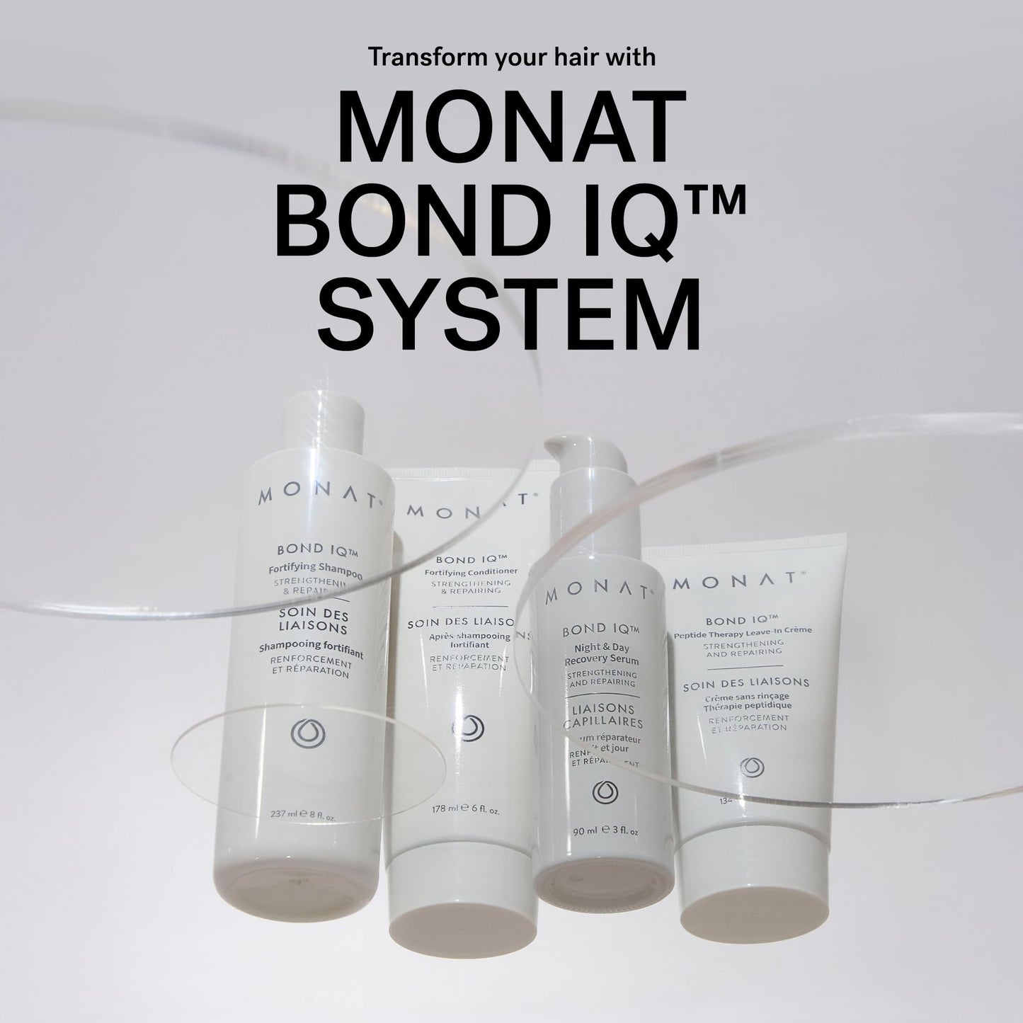 MONAT BOND IQ™ Peptide Therapy Leave-In Crème – Strengthening & Repairing Hair Treatment with Bond-Building Technology – Nourishes & Detangles for Healthier & Stronger Hair – 134 ml / 4.5 fl oz