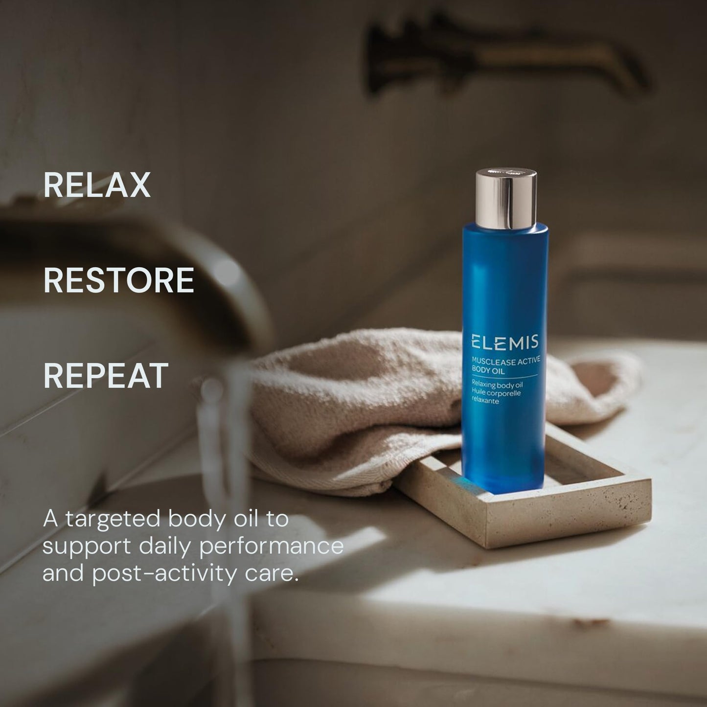 ELEMIS Active Body Concentrate Musclease 100ml, Revitalizing Massage Oil for Tired, Aching Muscles