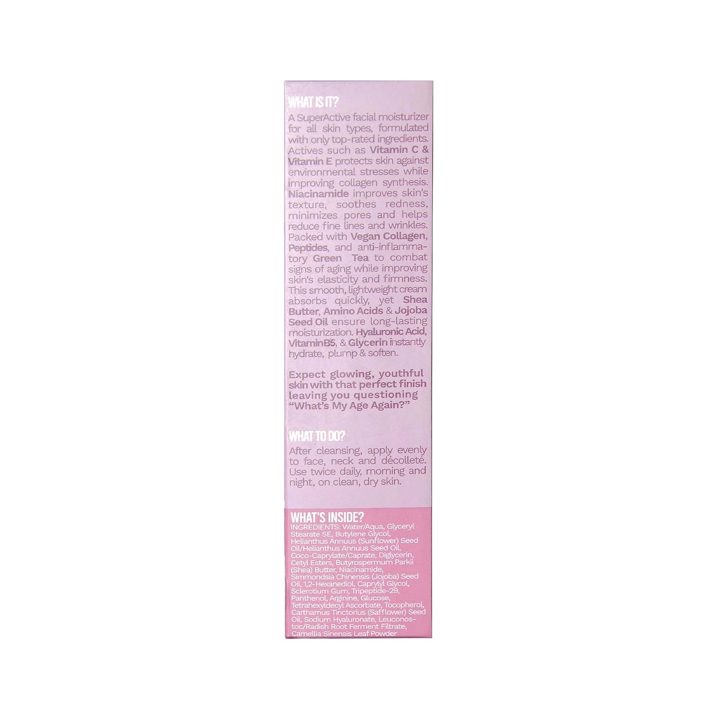 SuperActive Facial Moisturizer - Daily Hydrating Face Cream with Hyaluronic Acid & Niacinamide | Vegan, Cruelty-Free | 60 ml / 2.02 fl. oz.