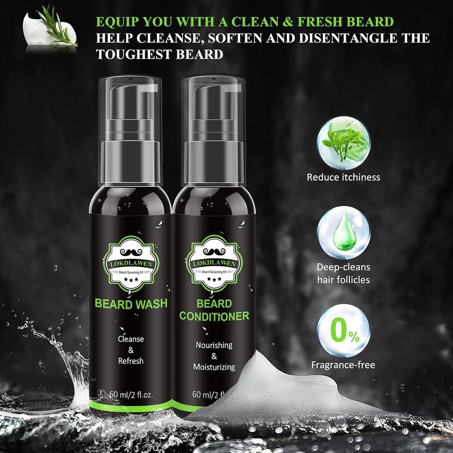 Beard Kit for Men - Complete Grooming Set with Wash, Conditioner, Oil, Balm & Accessories | Perfect Gift for Dads & Husbands