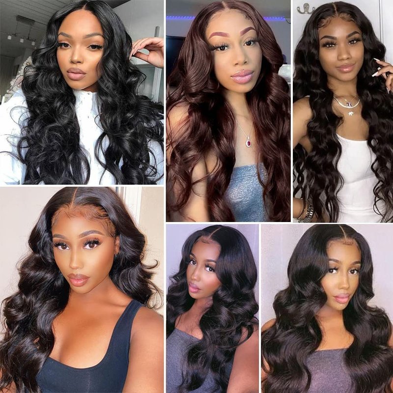 6X6 HD Transparent Lace Closure - Body Wave Brazilian Virgin Hair with Baby Hair | Natural Black, 12 Inch