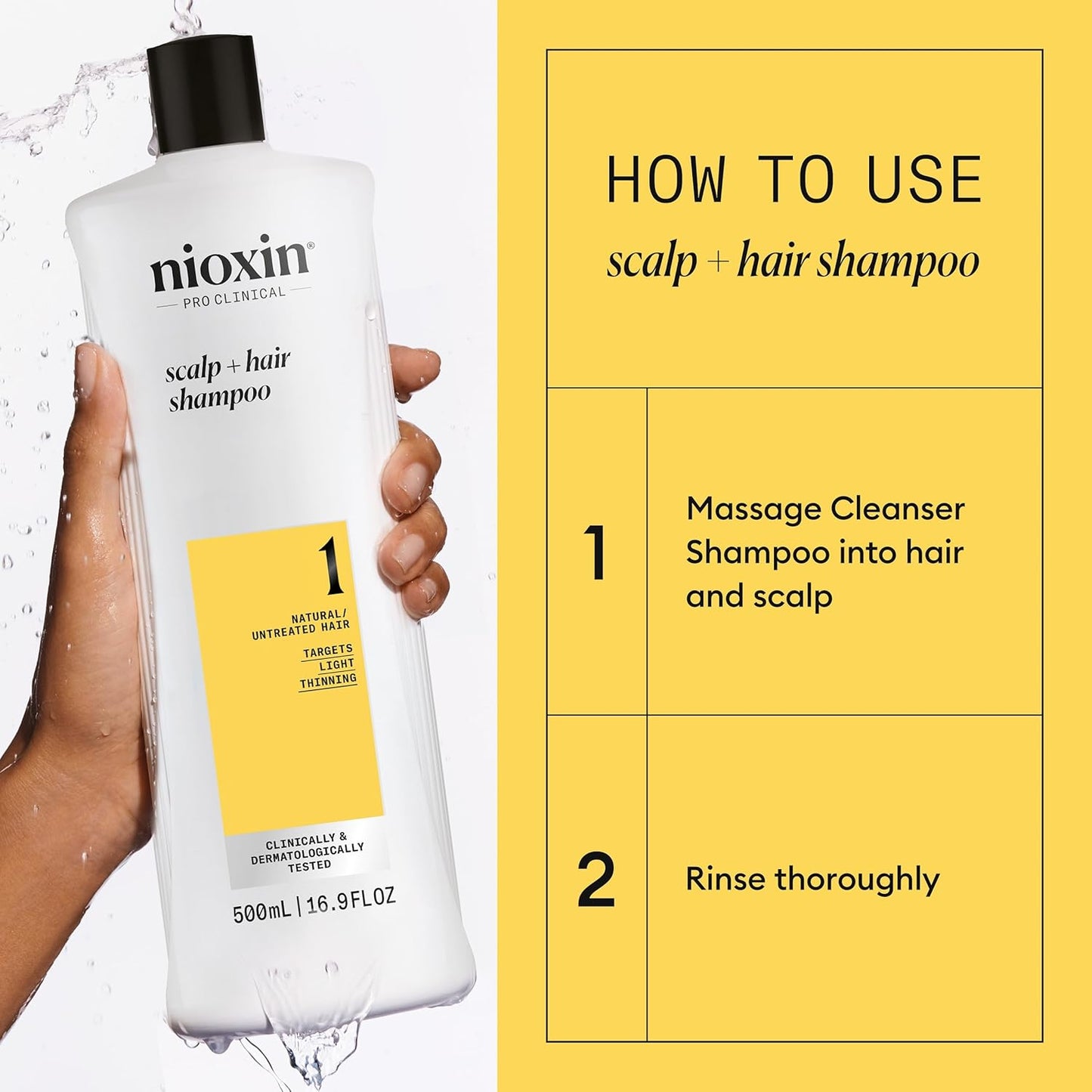 Nioxin Scalp & Hair Thickening Shampoo - Natural Hair Care | Strengthens Against Breakage with Niacinamide & Biotin