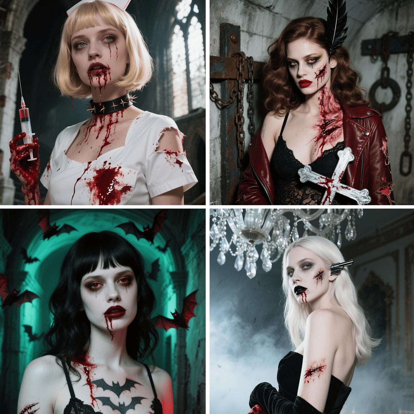 Halloween Fake Blood Kit 3PCS, Blood Spray, Gel Blood & Dripping Blood