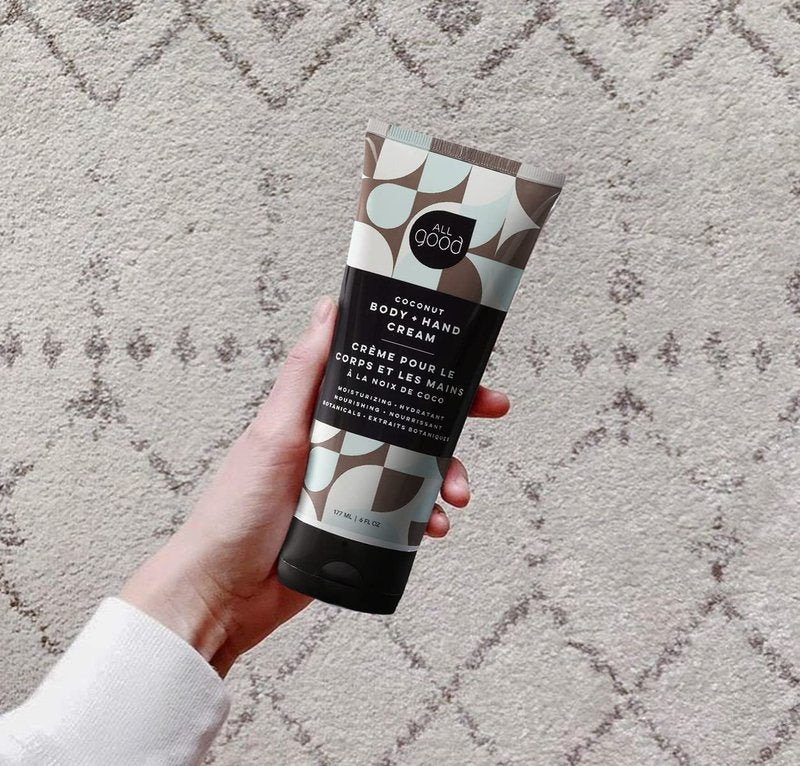 All Good Hand & Body Lotion w/Essential Oils - Moisturizing Organic Lotion w/Calendula, Cocoa Butter, Coconut & Rose Hip Oil - Non GMO - Vegan - 6 oz (Coconut)