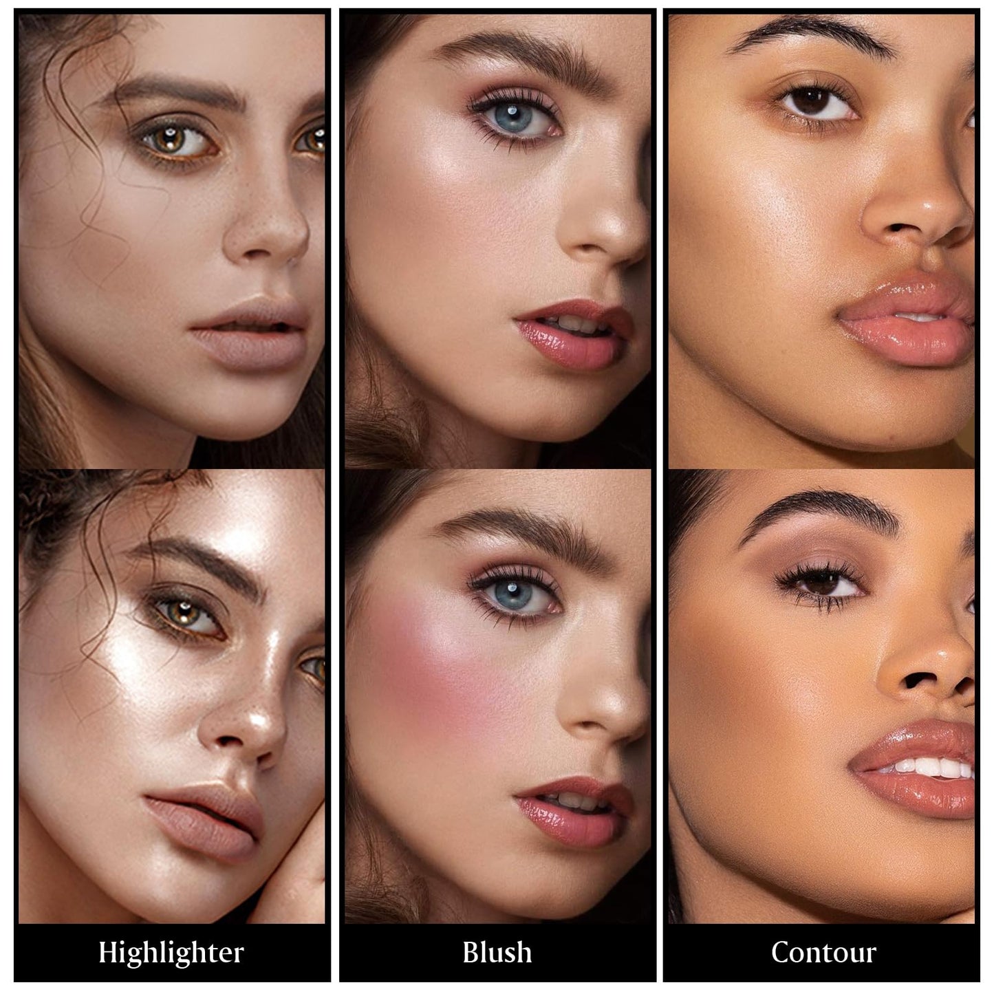 LSxia 3Pcs Cream Contour Kit - Cream Blush, Highlighter, Contour Bronzer for Cheeks, Waterproof Long Lasting Blendable, Contour Stick Trio for Face Makeup (#02, 05, 06)