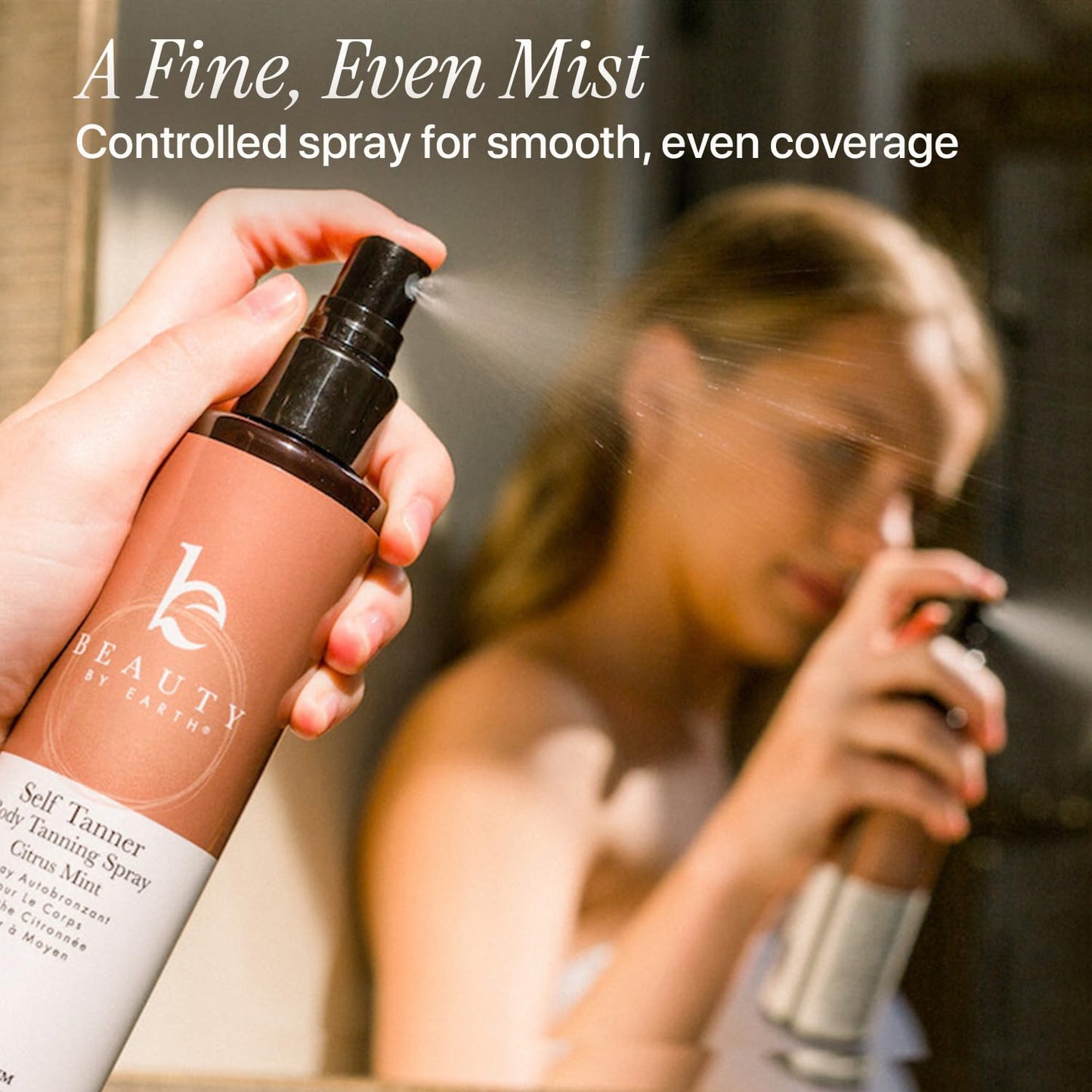 Self Tanner Spray - USA Made with Natural & Organic Ingredients, Fast Drying Spray Tan for Pale Skin, Non Toxic Gradual Tanning Spray, Sunless Tanning Water for Women & Men, Medium to Dark