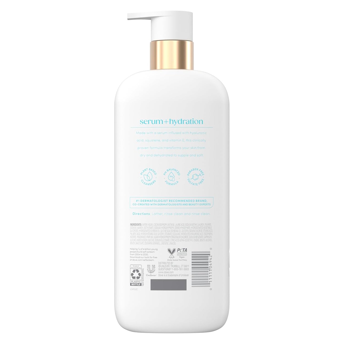Dove Body Wash - Hydration Boost with Hyaluronic Acid | 18.5 oz for Deep Moisture