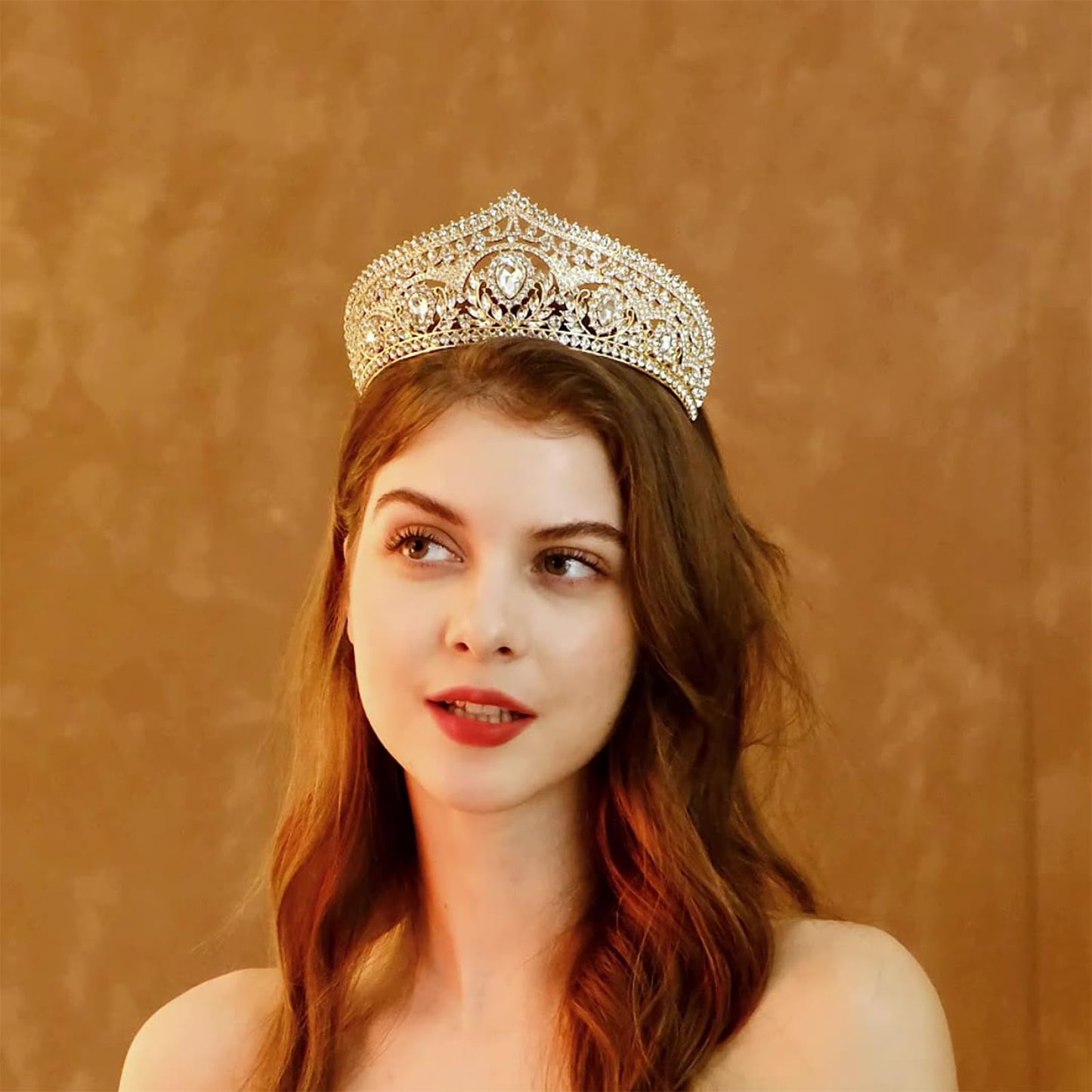 HEWEICSY Silver Tiaras and Crowns for Women,Wedding Tiara for Bride,Rhinestone Queen Crown,Crystal Costume Hair Accessories for Birthday Prom Party