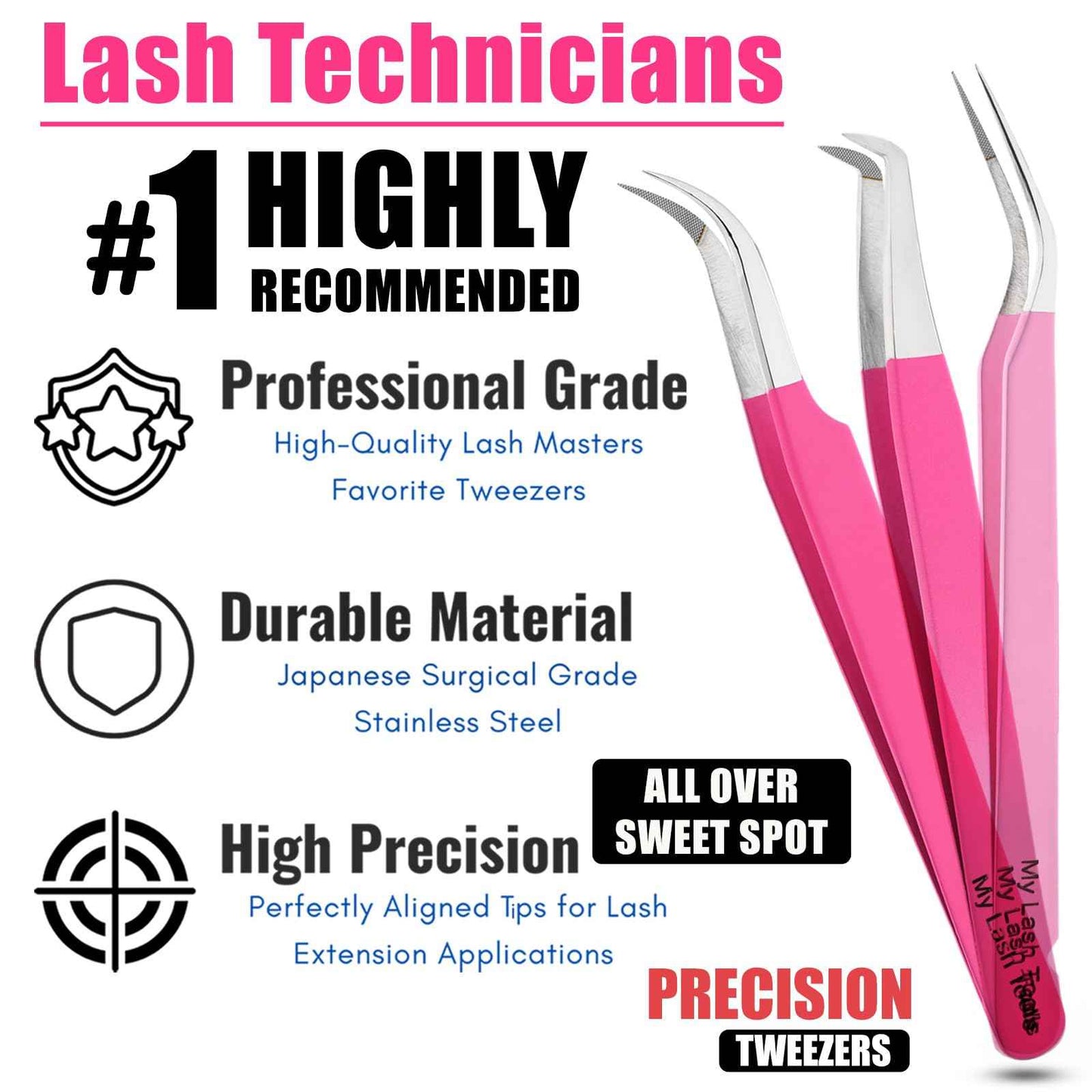 My Lash Tools New Isolation Lash Tweezers For Eyelash Extensions Best for Individual Isolation & Classic Lashes Japanese Stainless Steel Lightweight Precision Lashing Twisers (CEC-JP/05)