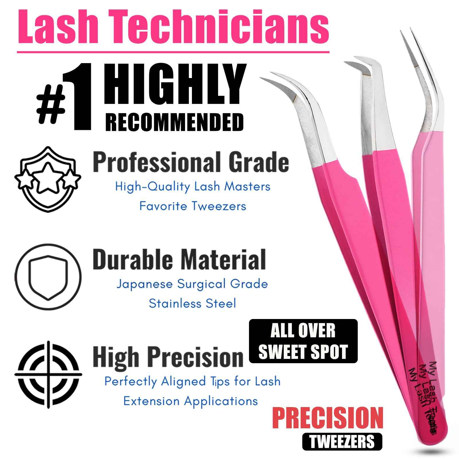 My Lash Tools New Isolation Lash Tweezers For Eyelash Extensions Best for Individual Isolation & Classic Lashes Japanese Stainless Steel Lightweight Precision Lashing Twisers (CEC-JP/05)