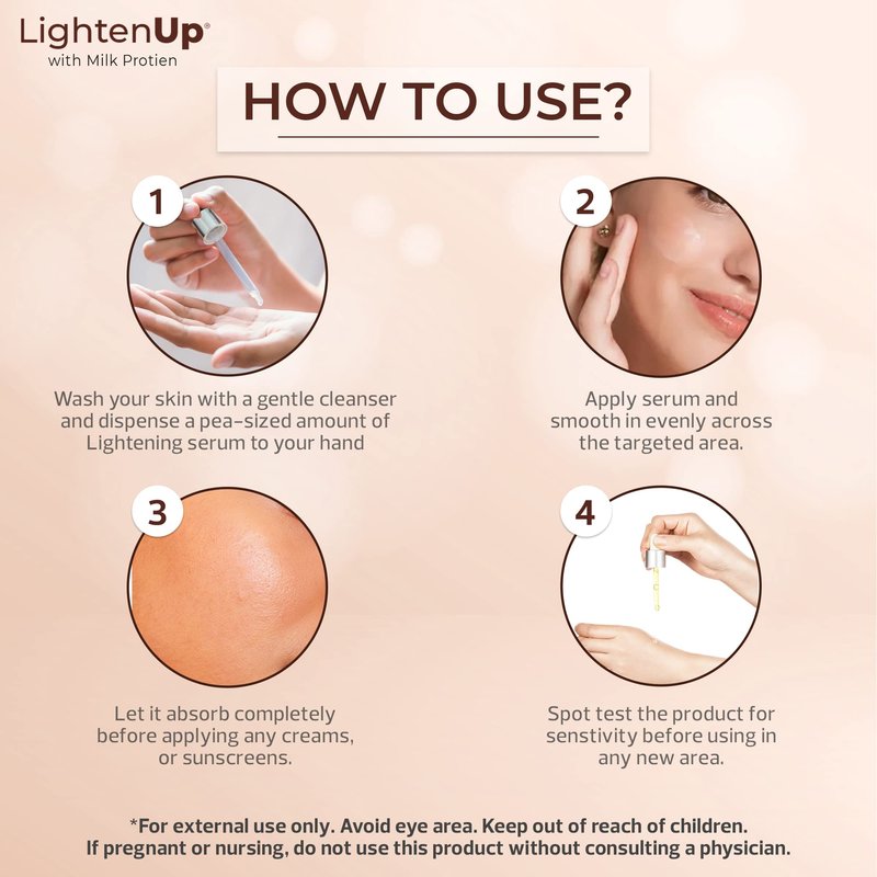 Lighten-Up Lactic Acid Serum - 1 fl oz / 30 ml - Skin Brightening, AHA Serum, Helps to Even Out Skin Tone