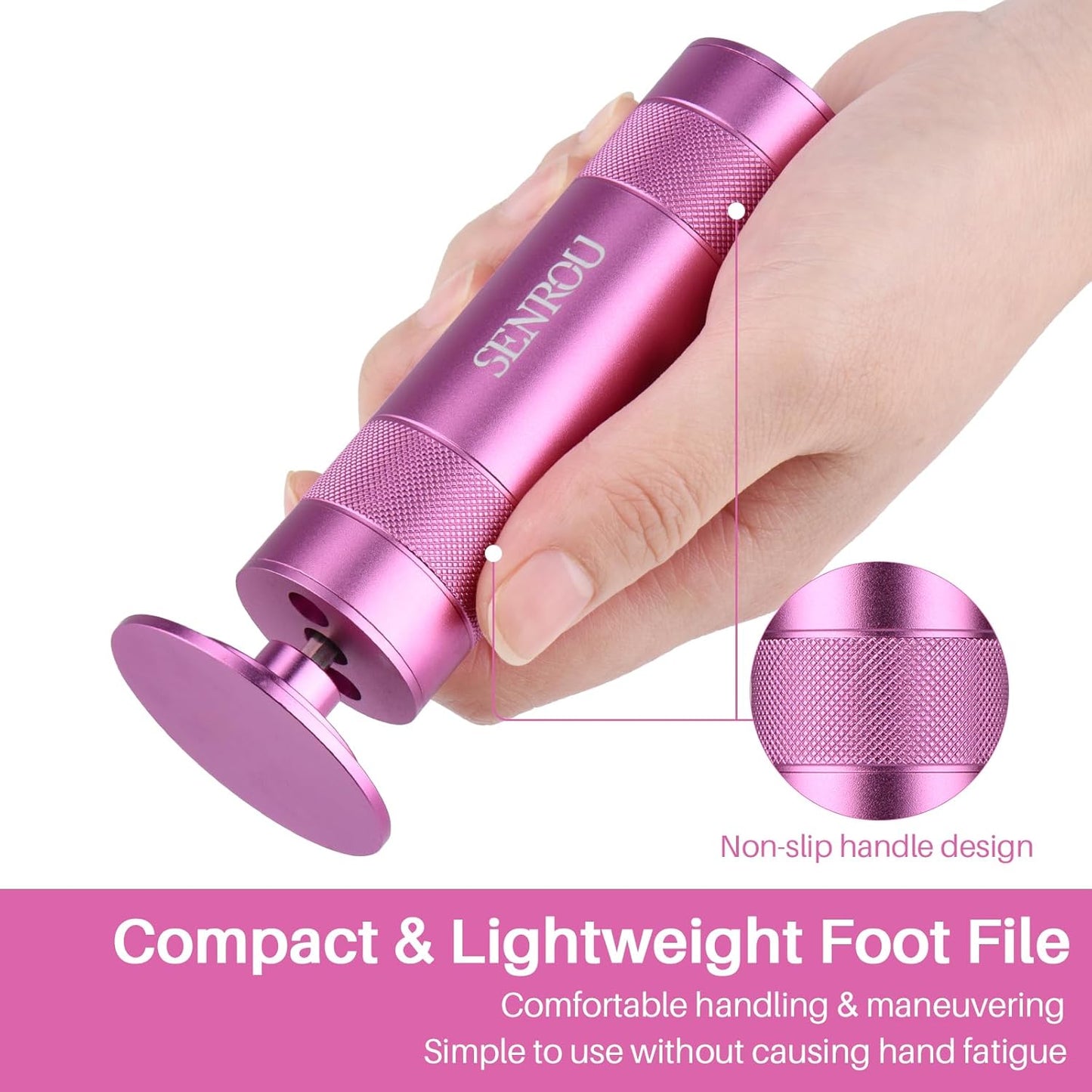 Electric Foot Callus Remover - 2-in-1 Filer with 60 Sandpaper Discs | Pink Foot Care Tool