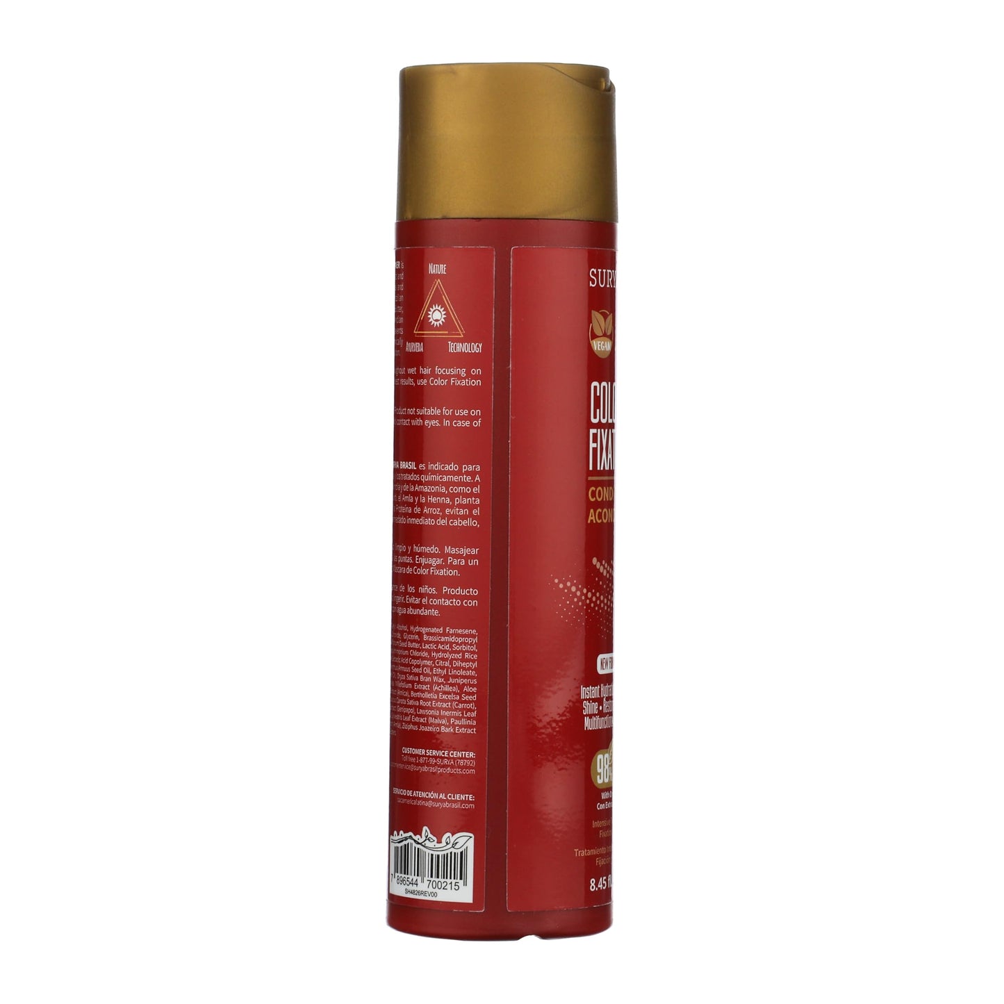 Surya Brasil Color Fixation Restorative Conditioner - 98% Natural Ingredients, Deep Hydration, Detangling, Color Protection, 8.45 oz