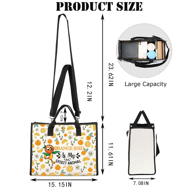 JNIAP Sunshine Bird Cosmetic Makeup Bag Bird Lover Gifts Sunshine Bird Zipper Pouch Sunshine Bird Merchandise (Orang tote)