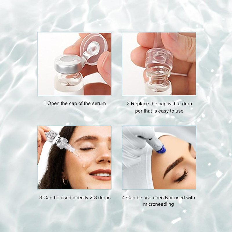 Hyaluronic Acid Facial Glow Starter Kit - 12 Vials of Hydrating Serum & Exosomes for Skin Repair