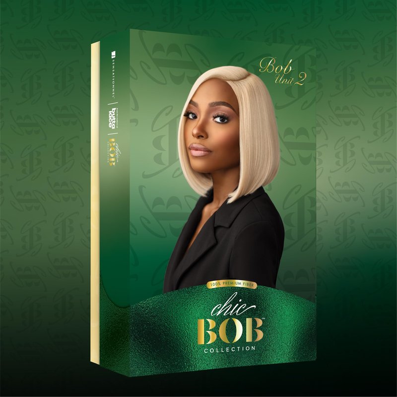 Sensationnel Chicbob Lace Frontwig - Bob Unit 2 Face Framing Glueless Wig Wide 5 Inch Deep Part Synthetic Preplucked Hairline (LIGHTASHBLONDE)
