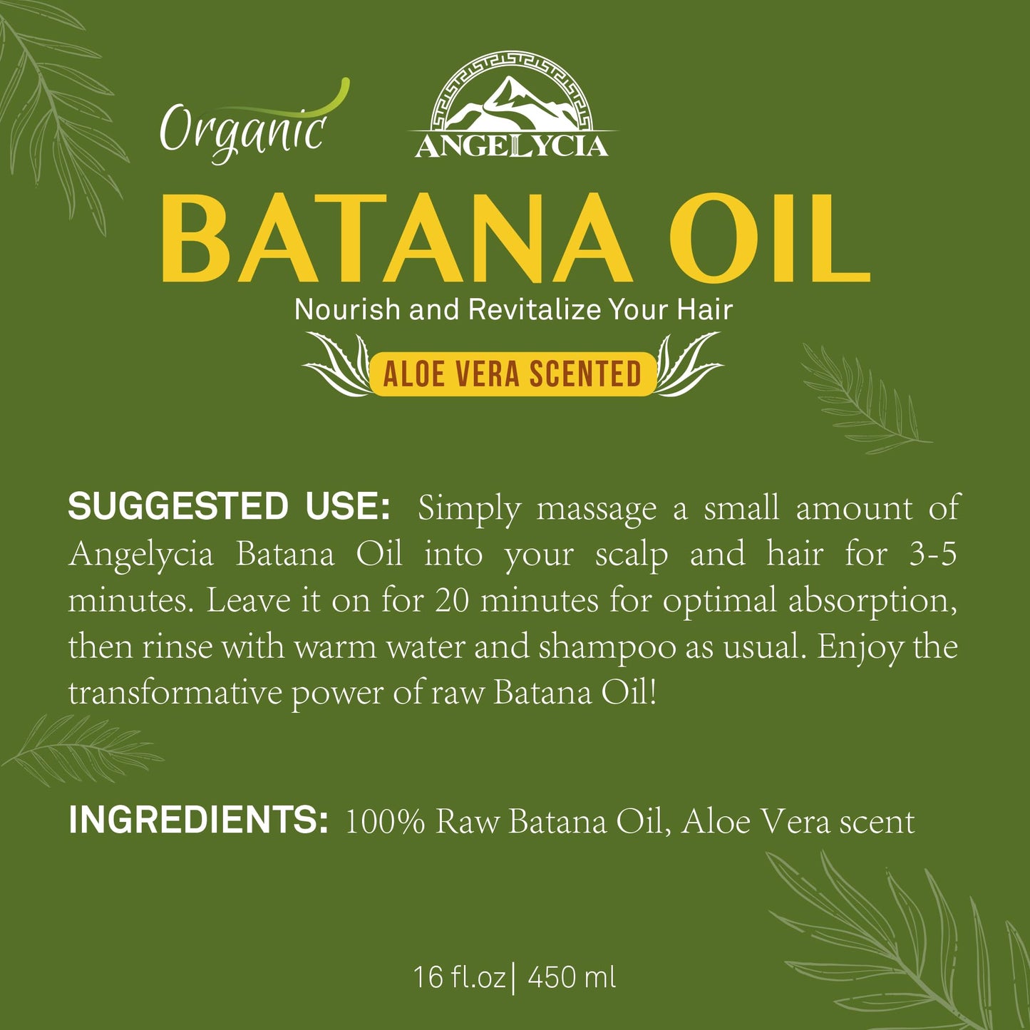 Raw Batana Oil for Hair Growth & Scalp Stimulator – 100% Pure Hair Oil from Honduras – Dr. Sebi Organic Paste – Natural Hair Growth Products for Thicker Edges, Breakage & Split Ends (16, Ounces)