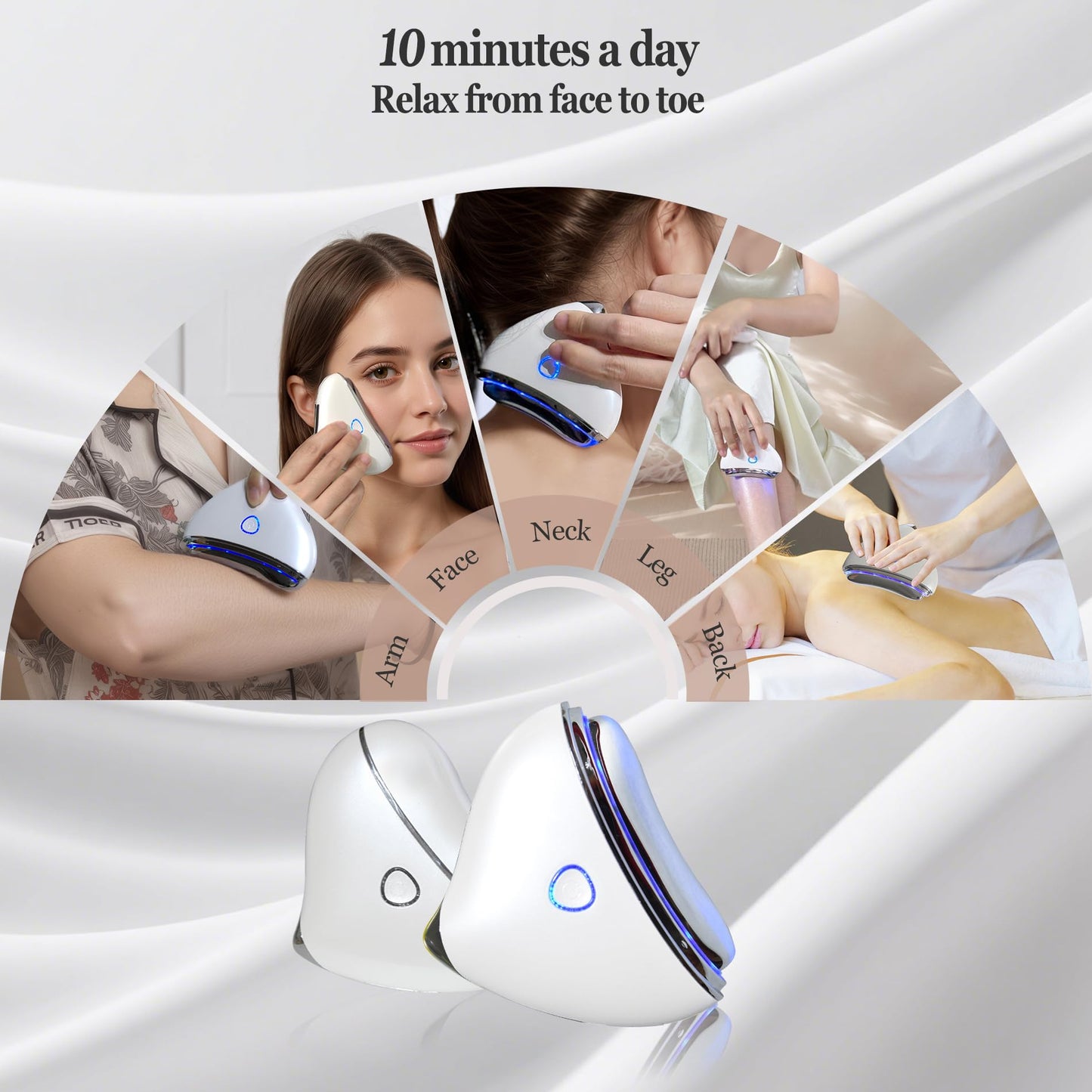 Jnusxy Gua Sha Device,Stainless Steel Gua Sha Facial Tools with Heat and Vibration, 4-in-1 Red Light Therapy for face,Electric gua sha face Massager, Pocket-Friendly Household Beauty Device