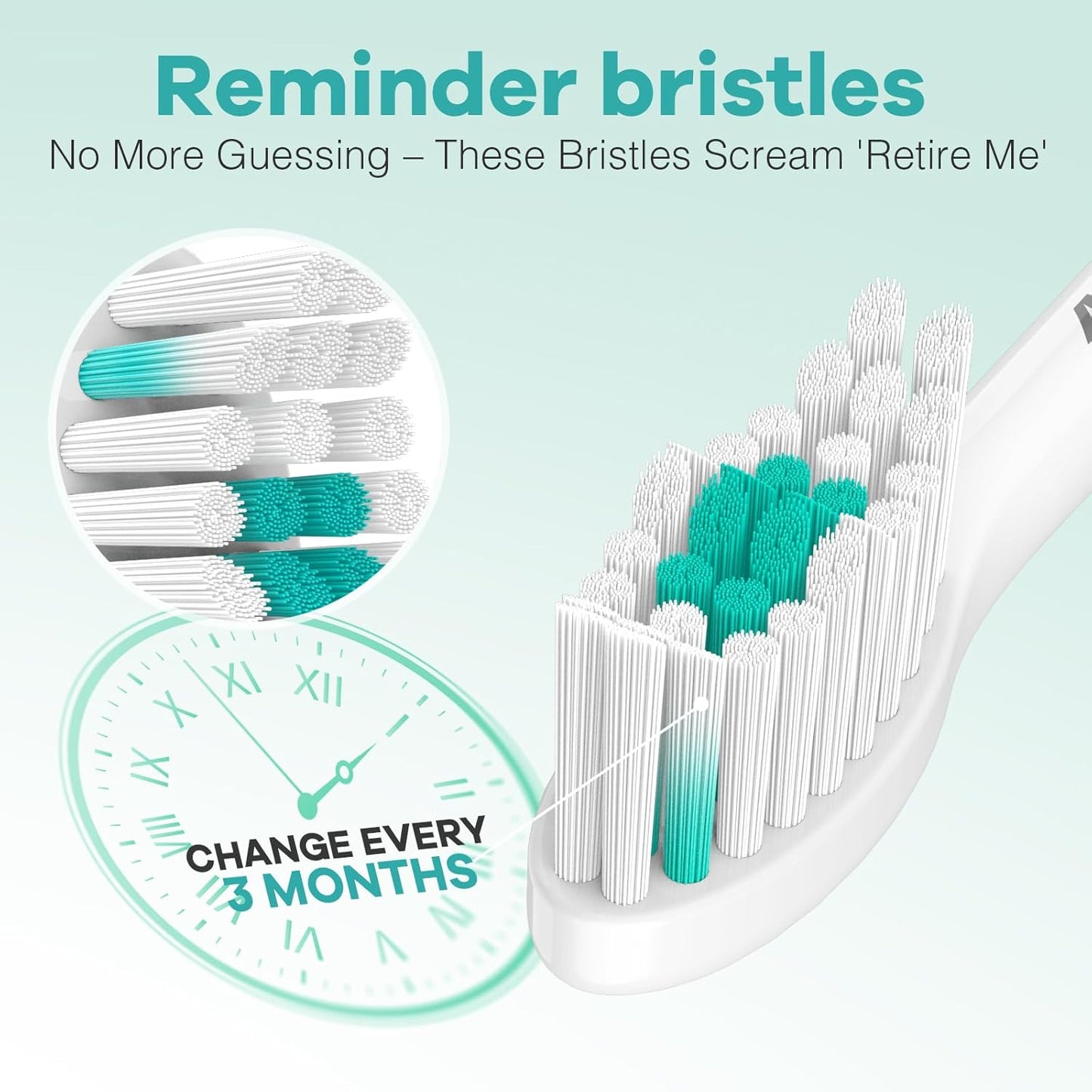 Aoremon Toothbrush Replacement Heads for Philips Sonicare | 3-Pack with Hygienic Caps, White