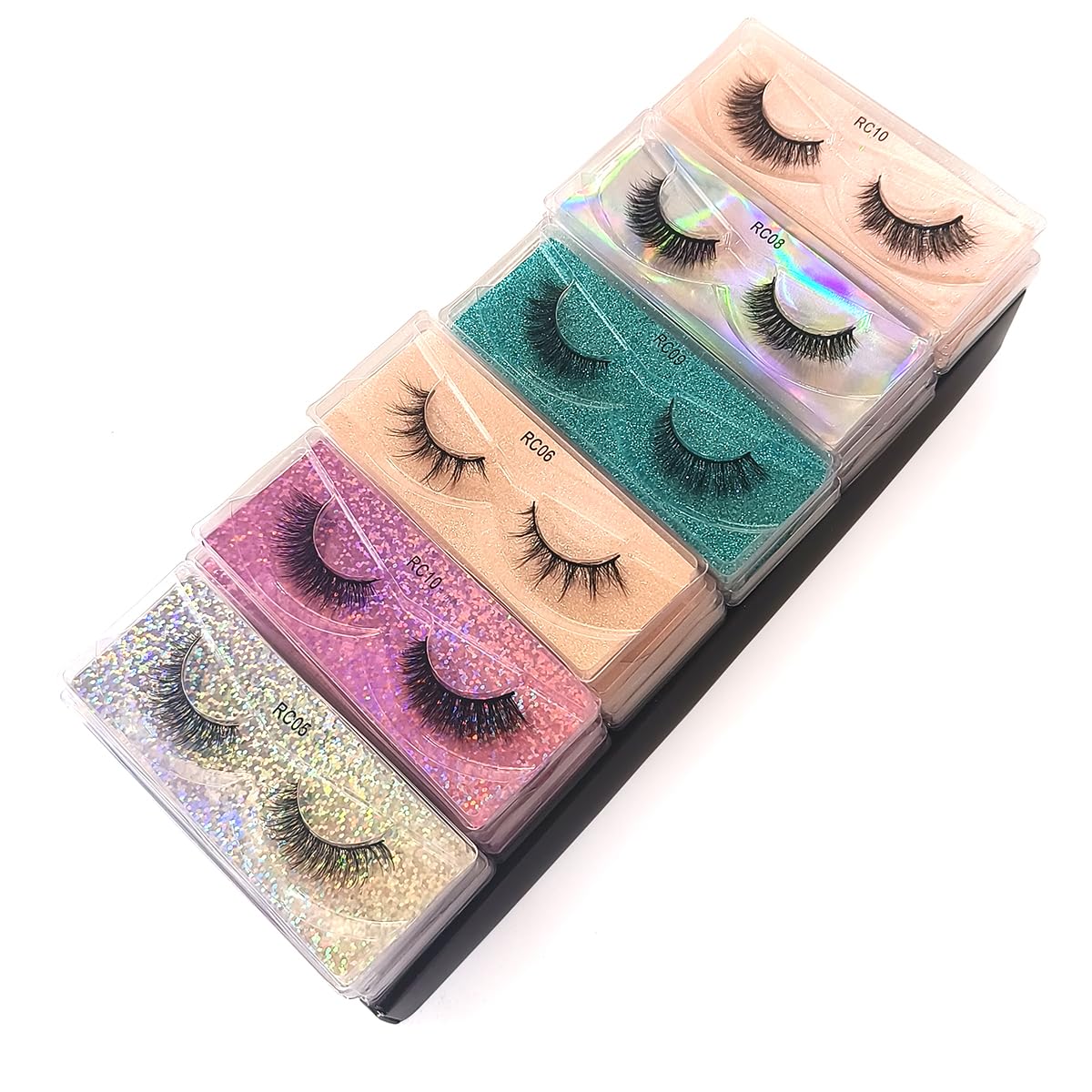 Ellazzle 20 Pairs False Eyelashes Natural, Wholesale 5D Fuffy Volume Lashes, Faux Mink Eyelash Bulk with Portable Boxes
