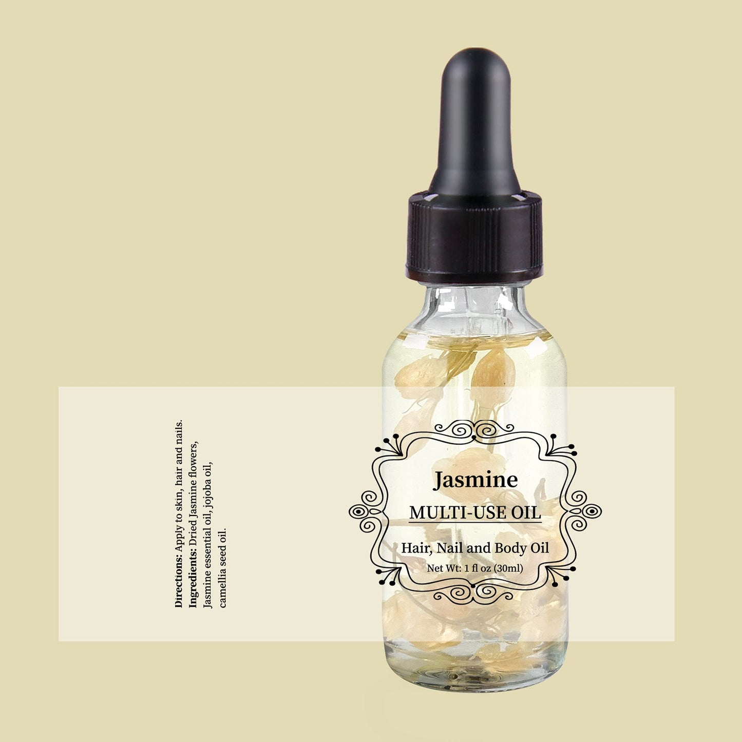 Jasmine Multi-Use Oil for Face, Body and Hair - Plant Fragrant Essential Oil for Dry Skin, Scalp and Nails - 1 Fl Oz