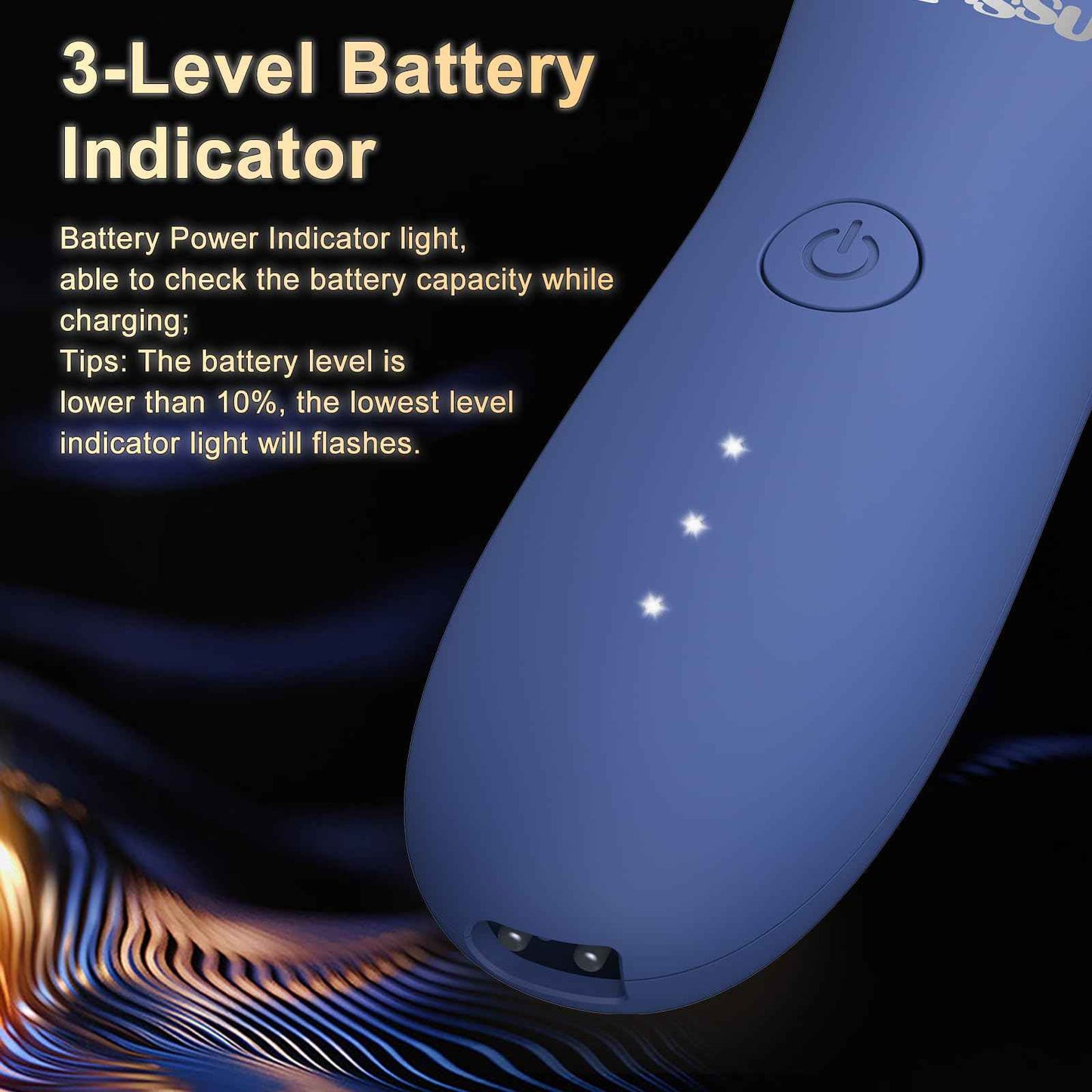 Electric Body Hair Trimmer for Men with Extra Skin-Safe Ceramic Blade, Ball Shaver Groomer w/LED Light& Charging Dock, Pubic Groin Hair Trimmer Male Razor Waterproof (Blue-with Charging Light)